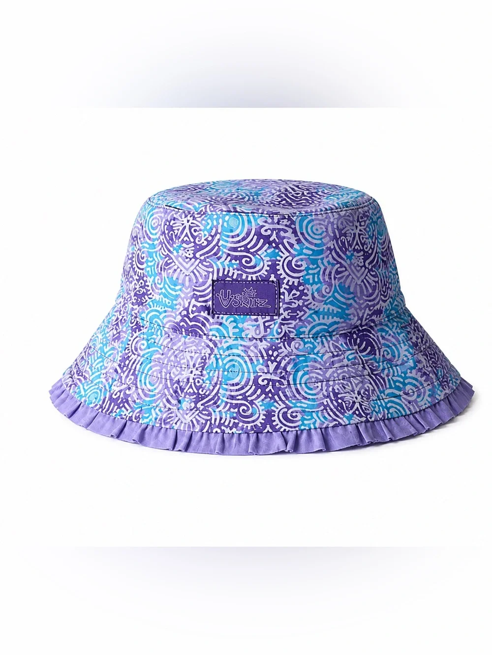Skin Purple & Teal Swirl Bucket Hat girls reversible